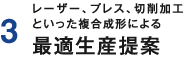 3 レーザー、プレス、切削加工といった複合成形によるコストダウン提案